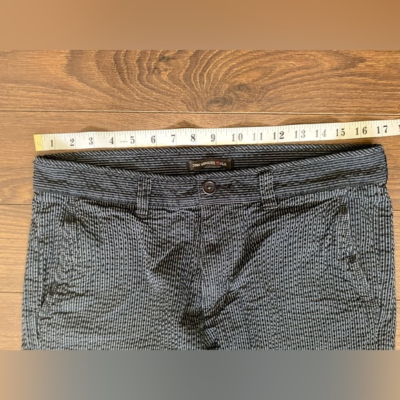 John Varvatos Men’s Size 33 Blue and White Sketchy Pin Striped Cotton Blend Pant - Picture 2 of 6